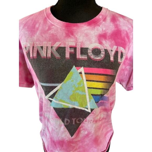 Pink Floyd Cropped Tie-Dye Band T-Shirt - Size Small - Picture 2 of 5